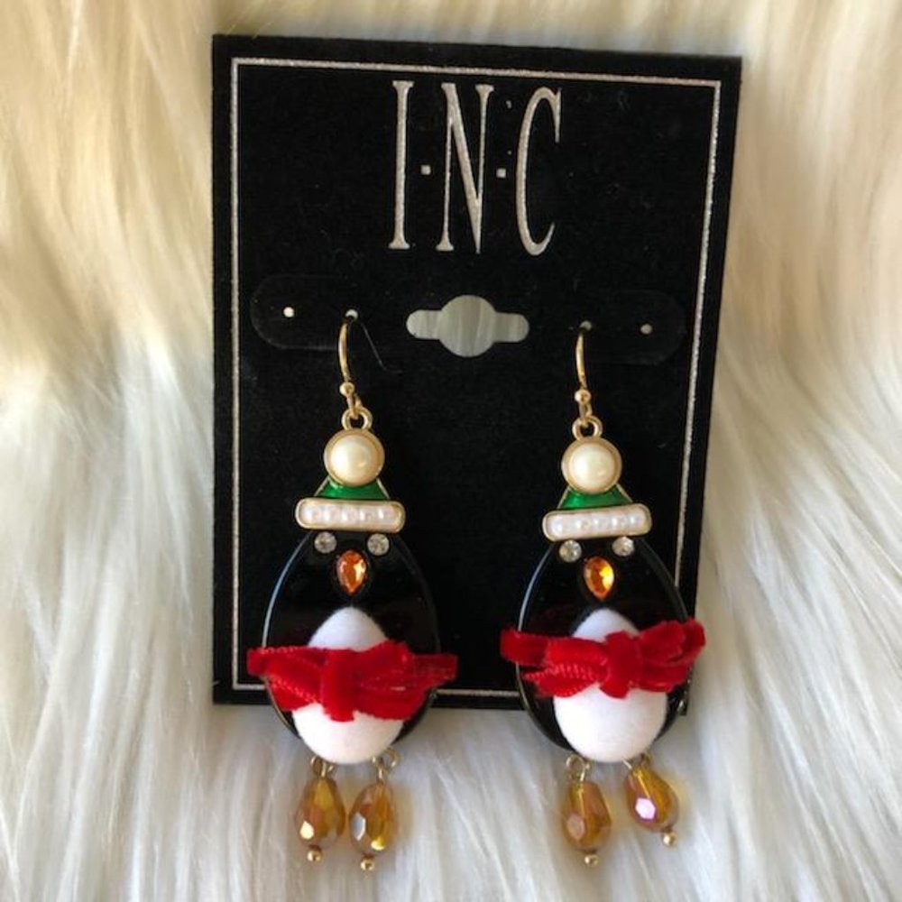 INC Penguin Drop Earrings